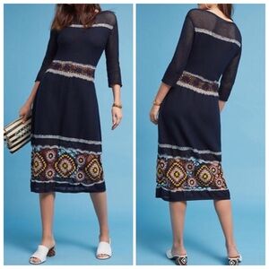 Anthropologie Harare Crochet Midi Dress S NWT